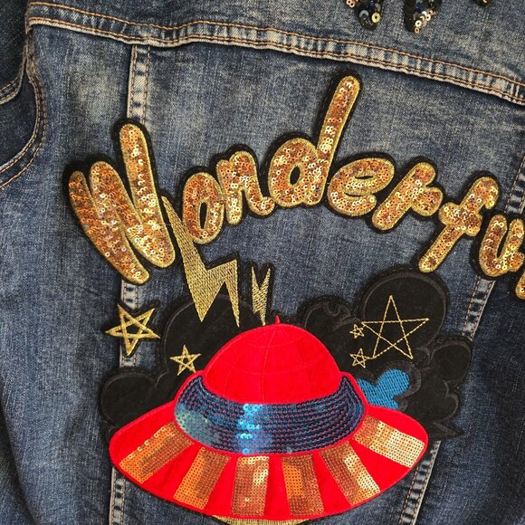 AMAZING STAGE or CONCERT Demin & Plaid Duster Coat - Picture 4 of 6